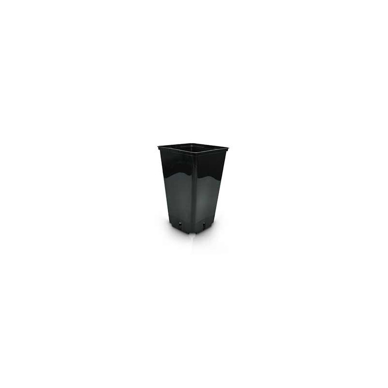 Pot carré noir haut 20 litres - 27 x 27 x 40 cm
